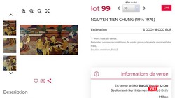 Lot 99 đấu giá tranh xấu giá cao, được khẳng định là tranh giả vì nét vẽ quá ngô nghê (Ảnh chụp màn hình trang đấu giá online Drouot, Pháp)