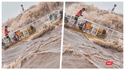 Một tai nạn chìm tàu tại cảng Cửa Việt (Ảnh: Hoà Bình ghép)