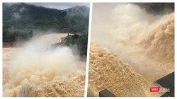 Mưa quá lớn, thuỷ điện Sông Tranh 2 và Đak Mi 4 xả lũ xuống hạ du Quảng Nam (Ảnh: HB ghép)