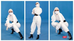 Hoa hậu Khánh Vân hoá thân thành biểu tượng chống COVID-19 (Ảnh: Sang Đào) 