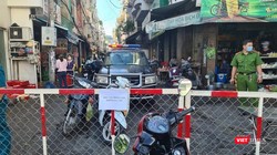 Lực lượng chức năng khoanh vùng khu vực có liên quan ca mắc COVID-19 - Ảnh: CDC TP.HCM