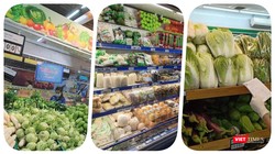 Siêu thị chất đầy hàng hoá thực phẩm nhưng người mua khó đến mua - Ảnh: Hoà Bình