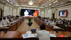 Toàn cảnh cuộc họp Ban Chỉ đạo phòng, chống dịch quốc gia với TP.HCM, đánh giá lại 7 ngày giãn cách xã hội toàn thành phố - Ảnh: Huyền Mai