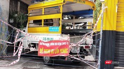 Khu vực phong toả trên đường Cách Mạng Tháng 8, quận 10. Ảnh: Hoà Bình