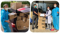Người con trai trong gia đình có 8 F0 đi làm thiện nguyện để tri ân lực lượng chống dịch trên tuyến đầu 