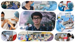 Tiêm chủng COVID-19 trong tâm dịch TP.HCM. Ảnh: Hoà Bình ghép