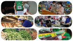 Có thẻ xanh COVID người dân vùng dịch được vào siêu thị mua hàng. Ảnh: Hoà Bình