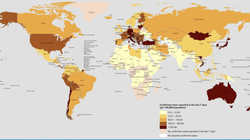 Bản đồ Việt Nam đã chuyển trở lại màu nâu sậm – màu biểu tượng của những nước có số mắc trên 300 ca mắc mới/100.000 dân/7 ngày (COVID-19 Weekly Epidemiological Update - Edition 104, published 10 August 20 - WHO)