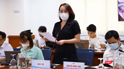 Phó Chánh Văn phòng Sở Y tế TP.HCM, bà Lê Thiện Quỳnh Như phát biểu tại họp báo chiều ngày 25/8