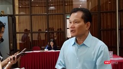 Ông Bùi Sỹ Lợi - Phó Chủ nhiệm Ủy ban về Các vấn đề xã hội của Quốc hội trả lời phỏng vấn bên lề hội thảo.