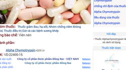 Thông tin về thuốc Alphachymtrysin của Công ty Cổ phần Dược phẩm Đồng Nai.