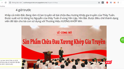 Một bài quảng cáo trên trang web vi phạm