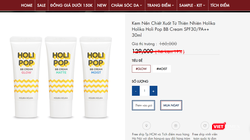 Mỹ phẩm nhãn hiệu Holika Holika được bày bán trên các trang web trước khi bị Cục Quản lý Dược yêu cầu thu hồi