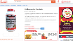 Sản phẩm Glucosamin & Chondroitin 1500 chưa được công bố với cơ quan chức năng nhưng đã bán ra thị trường.