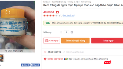 Sản phẩm Bảo Lâm trắng da ngừa trị mụn được bày bán trên một trang thương mại điện tử (Ảnh chụp màn hình)