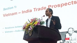 Doanh nhân B.M.Anvar Sadath - diễn giả duy nhất tại buổi tọa đàm “Văn hóa kinh doanh Ấn Độ và triển vọng thương mại Việt Nam - Ấn Độ”.