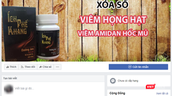 Quảng cáo vi phạm bị Cục An toàn thực phẩm xử phạt.