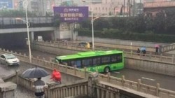 Dù con đường khá hẹp nhưng tài xế xe bus vẫn quay đầu thành công.