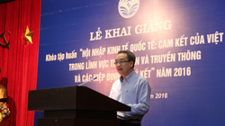 Thứ trưởng Bộ TT&TT Phan Tâm phát biểu tại lễ khai giảng khóa tập huấn sáng nay (25/8).