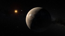 Bản phác họa hành tinh Proxima b quay xung quanh Cận tinh Proxima Centauri. 