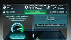 Tốc độ thử nghiệm mạng LTE mới của nhà mạng Telstra. Ảnh:Android Central.