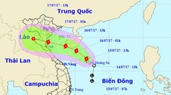 Hướng di chuyển của bão số 2. Ảnh: Trung tâm dự báo Khí tượng Thủy văn Trung ương. 