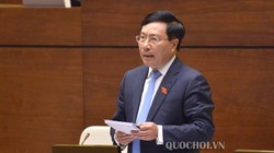 Phó thủ tướng - Bộ trưởng Bộ Ngoại giao Phạm Bình Minh tham gia giải trình trong một phiên họp của Quốc hội - Ảnh: Quochoi.vn