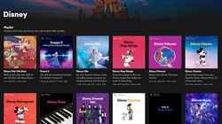 Người sử dụng Spotify có thể chọn cho mình những giai điệu vui tươi tràn ngập không khí mùa lễ hội. Ảnh chụp màn hình giao diện Disney Hub.