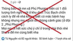 Tin nhảm về trường hợp trốn cách ly đã được gỡ bỏ. Ảnh: CA TP. Hà Nội.
