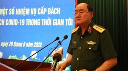 Thượng tướng Trần Đơn phát biểu tại hội nghị trực tuyến về triển khai một số nhiệm vụ cấp bách phòng, chống dịch COVID-19. Ảnh: Bộ Quốc phòng.