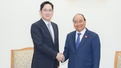 Thủ tướng Nguyễn Xuân Phúc tiếp ông Lee Jae Yong, Phó Chủ tịch Tập đoàn Samsung. Ảnh VGP.