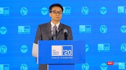 Phó Thủ tướng Vũ Đức Đam phát biểu tại Lễ khai mạc Hội nghị và triển lãm Thế giới số (ITU Digital World) 2020. Ảnh: Lê Minh Sơn.