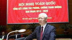 Tổng Bí thư, Chủ tịch nước Nguyễn Phú Trọng, Trưởng Ban Chỉ đạo Trung ương về phòng, chống tham nhũng phát biểu kết luận Hội nghị - Ảnh: TTXVN