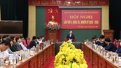 Bà Nguyễn Thanh Hải - Ủy viên Ban Chấp hành Trung ương Đảng, Bí thư Tỉnh ủy, Trưởng Đoàn ĐBQH tỉnh Thái Nguyên phát biểu chỉ đạo tại hội nghị.