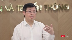 Thứ trưởng Nguyễn Thanh Lâm - người phát ngôn của Bộ Thông tin và Truyền thông tại họp báo thường kỳ tháng 6 của Bộ.