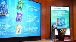 Bà Nguyễn Hương Quỳnh - CEO của Nền tảng kết nối Đổi mới sáng tạo BambuUP trình bày về Dự án.