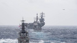 Tàu chiến và tàu sân bay của Mỹ, Nhật Bản, Ấn Độ tham gia cuộc tập trận Malabar 2017. Ảnh: Chinatimes