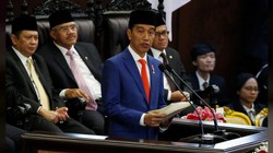 Tổng thống Indonesia Joko Widodo trong bài phát biểu trước Quốc hội hôm 16/8 (Ảnh: Reuters)