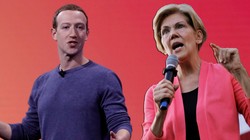 Ông chủ Facebook Mark Zuckerberg cực lực phản đối kế hoạch mạnh tay với doanh nghiệp lớn của bà Warren (Ảnh: Independent)