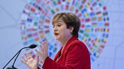 Giám đốc IMF Kristalina Georgieva cảnh báo về đà giảm của nền kinh tế thế giới (Ảnh: Getty)