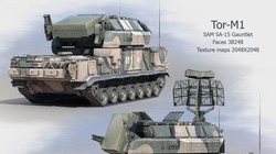Tổ hợp tên lửa đất-đối-không Tor-M1 do Nga chế tạo (Ảnh: Precise3DModeling)