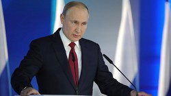 Tổng thống Nga Vladmir Putin đọc Thông điệp Liên bang tại Moscow (Ảnh: Moscow Times)
