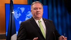 Ngoại trưởng Mỹ Mike Pompeo phát biểu tại Bộ Ngoại giao hôm 20/5 (Ảnh: Reuters)