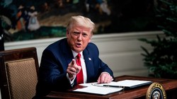 Tổng thống Trump trong buổi họp báo tại Nhà Trắng mới đây (Ảnh: Vanity Fair)