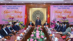 Ủy viên TƯ Đảng, Bí thư Tỉnh ủy Thanh Hóa Đỗ Trọng Hưng phát biểu tại buổi gặp mặt