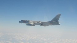 Oanh tạc cơ H-6K Trung Quốc trong một chuyến áp sát đảo Đài Loan hồi năm 2020. Ảnh: Cơ quan phòng vệ Đài Loan.