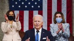 Tổng thống Mỹ Joe Biden trong bài phát biểu trước Quốc hội (Ảnh: AP)
