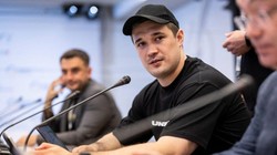 Bộ trưởng Chuyển đổi số của Ukraine, ông Mykhailo Fedorov, trong một cuộc hội thảo ở Lugano, Thụy sĩ (Ảnh: WSJ)