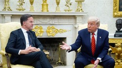 Tổng thống Hoa Kỳ Donald Trump (phải) và Tổng thư ký NATO Mark Rutte phát biểu với các nhà báo tại Washington, DC, Mỹ hôm 13/3. Ảnh: Getty.