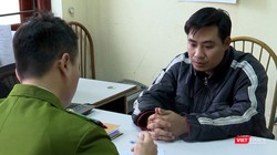 Nguyễn Trọng Trình tại cơ quan công an. Ảnh: Cơ quan Công an cung cấp